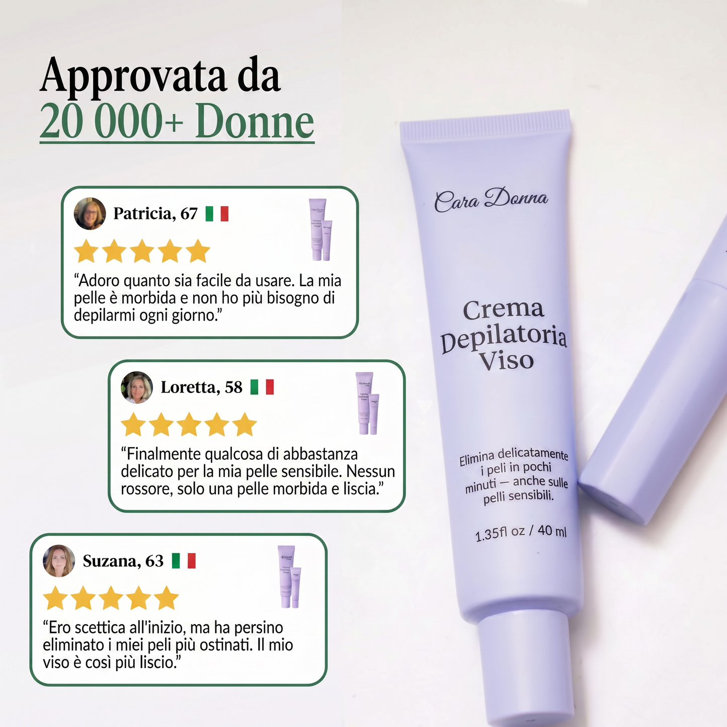VellutaPelle — Crema Depilatoria Viso di Cara Donna